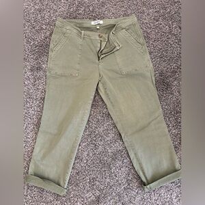 LILA RYAN Light Olive Straight-Leg Utility Pants